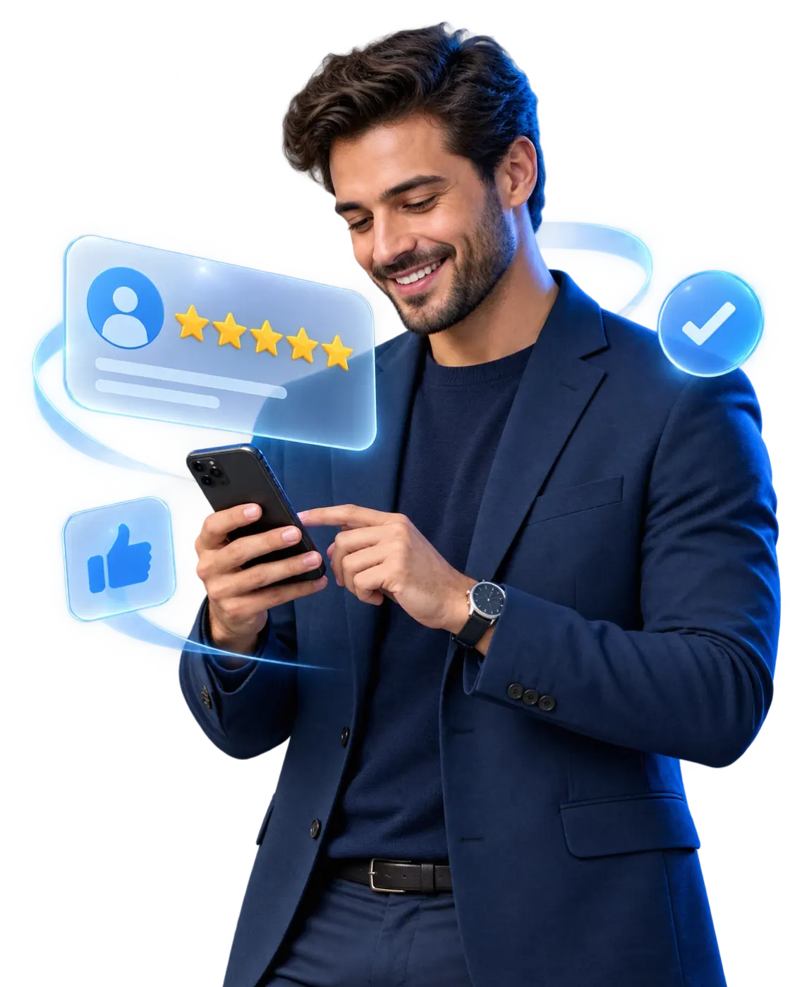 A client leaving a five star review for WeboTech Studio