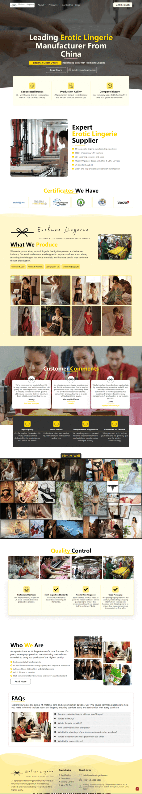 Evelwxe lingerive-WordPress Website