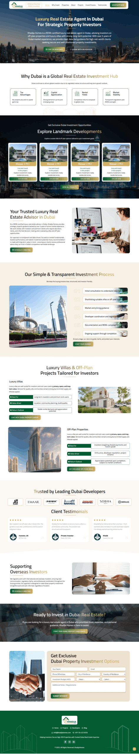 Kadija Homes-WordPress Website