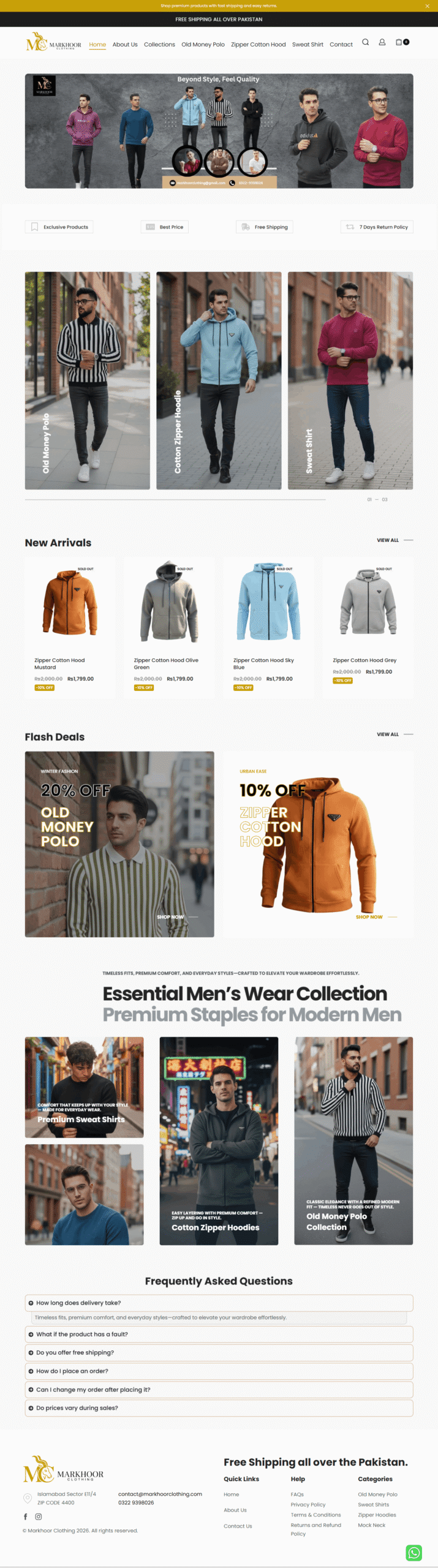 Markhoor Clothing– WordPress Website