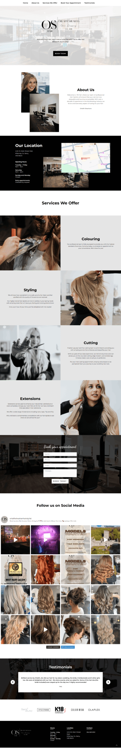 OS Hair – WordPress Website
