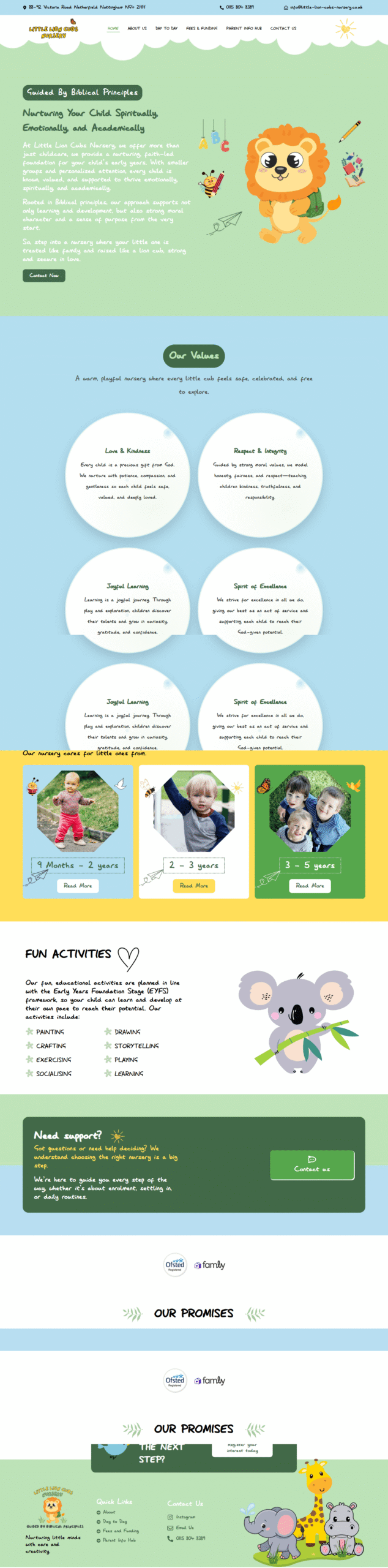 Little Lion Cubs Nursery – WordPress Website